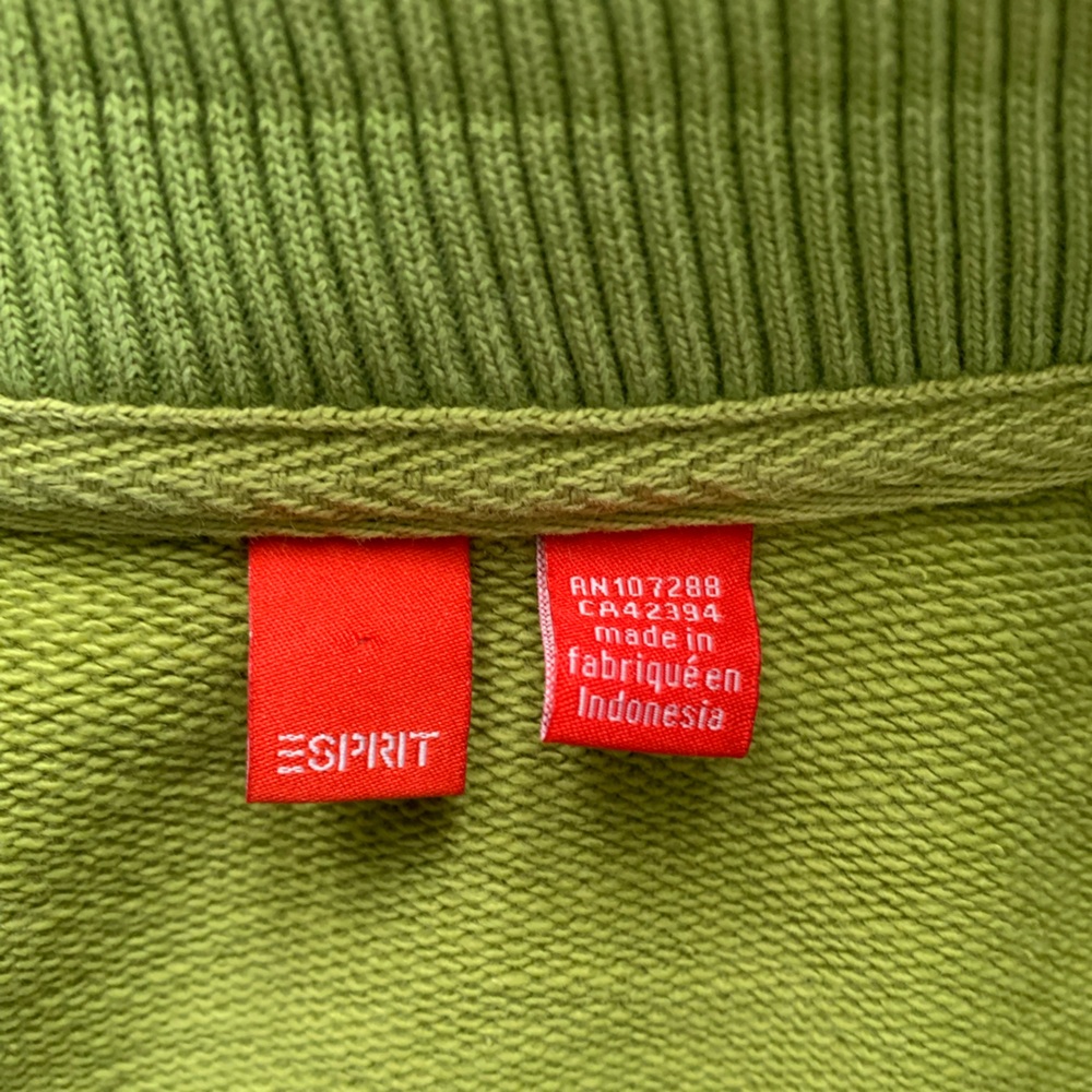 Vintage Esprit Green and White Colorblock Varsity Bomber Jacket - Picture 5 of 6
